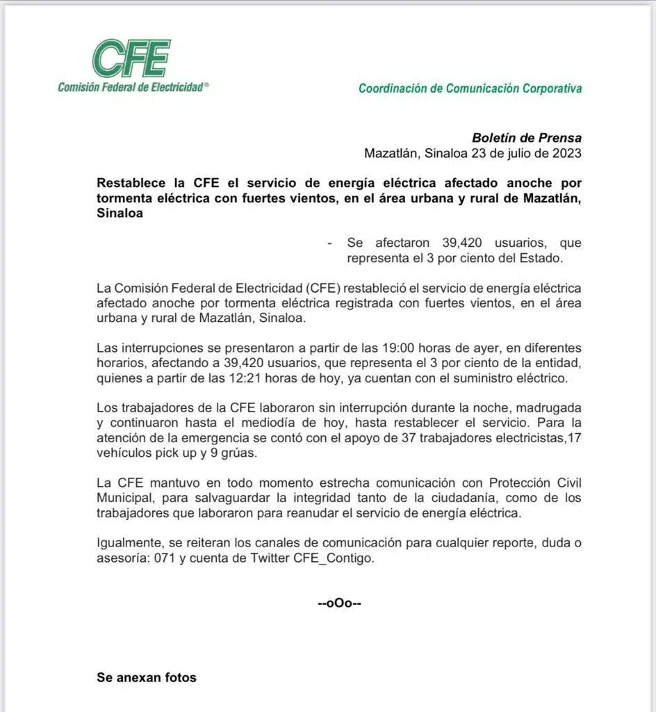 Boletín de CFE