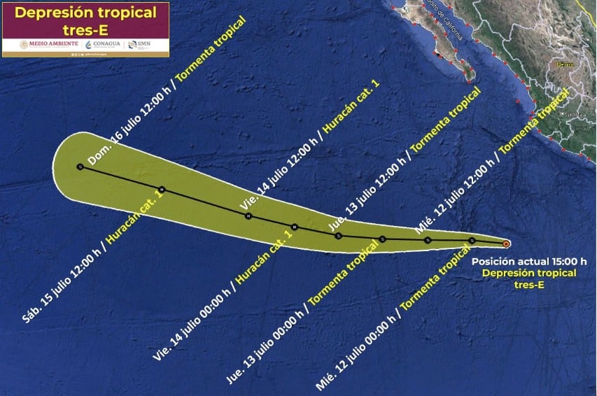 desplazamiento que podría mantener la depresión tropical 