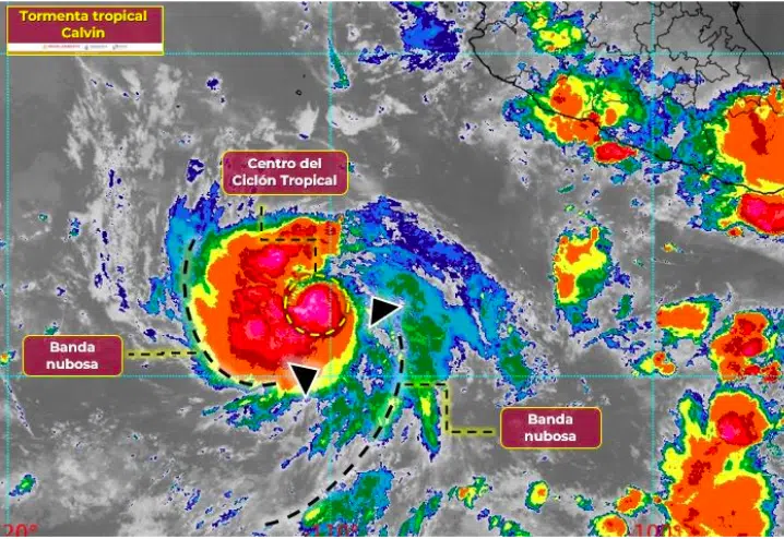 El ciclón Calvin se activó durante la madrugada de este 12 de julio.