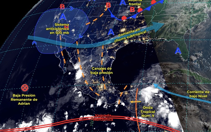 Mapa de la República Mexicana con diversos sistemas activos