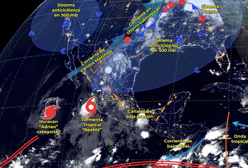 Mapa del clima con el pronóstico de meteorológicos actuales