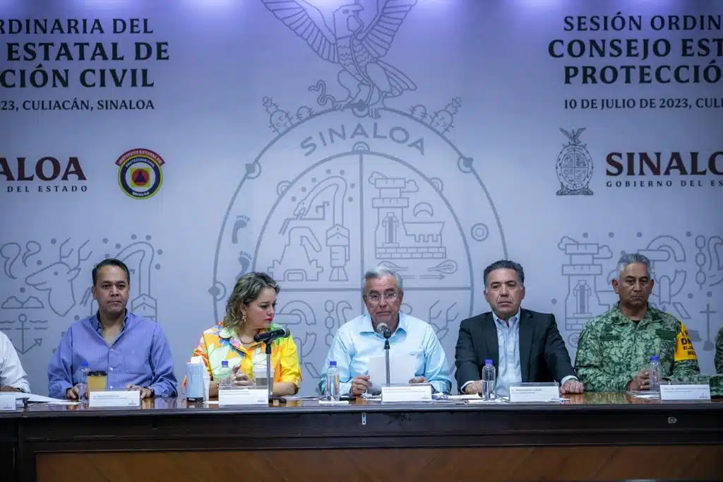 la sesión ordinaria del Consejo Estatal de Protección Civil fue encabezada por el gobernador Rubén Rocha Moya