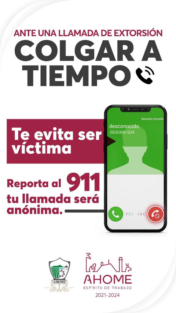 Llaman a la población a no caer a las llamadas de extorsión.