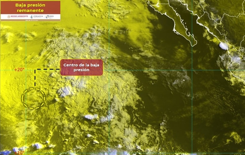 Centro de baja presión del fenómeno meteorológico