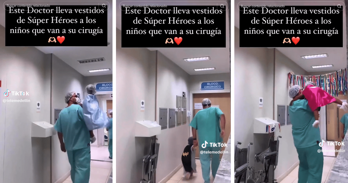 Disfraza de superhéroes a sus pequeños pacientes antes de entrar a cirugía; TikTok lo vuelve viral