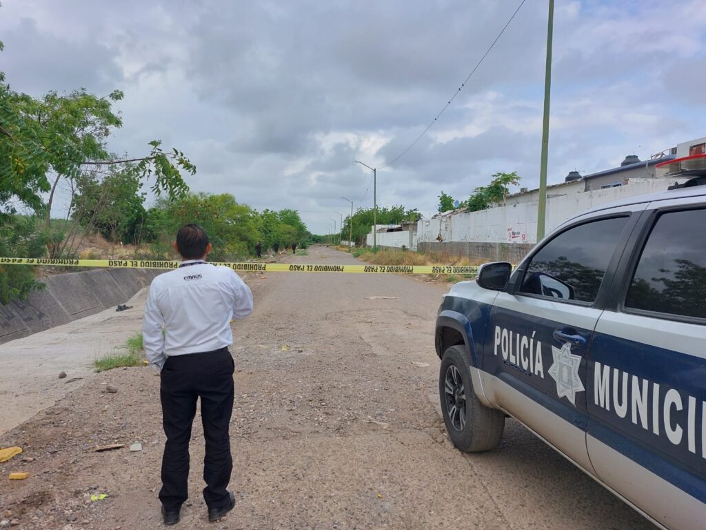 1 persona parada cerca de una camioneta de la policía, calle, árboles, cinta amarilla delimitando el área de una escena de un crimen, poste de luz y cielo nublado