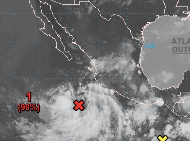Mapa de sátelite de zona de baja presión