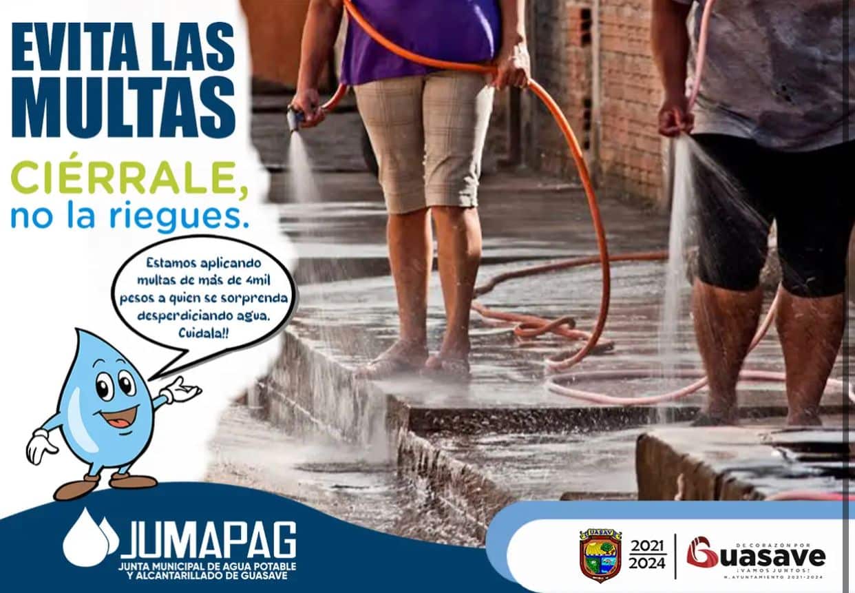 JUMAPAG DA AVISO DE POSIBLES MULTAS A QUIEN SE LE SORPRENDA DESPERDICIANDO AGUA, LA MULTA PODRÍA SER DE HASTA 4 MIL PESOS.