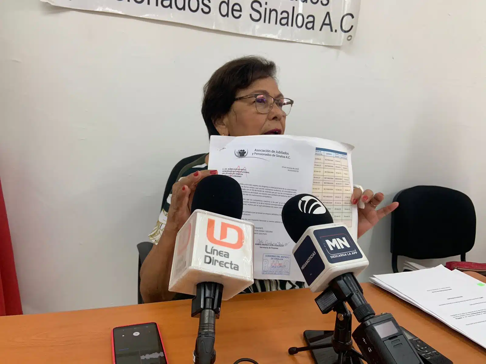 Representante de la asociación de jubilados y pensionados del estado de Sinaloa, Leticia Salazar López,
