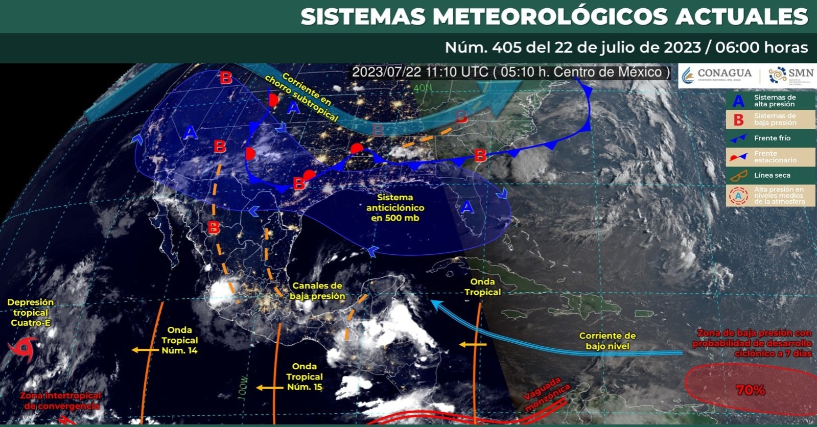 Mapa de México con clima