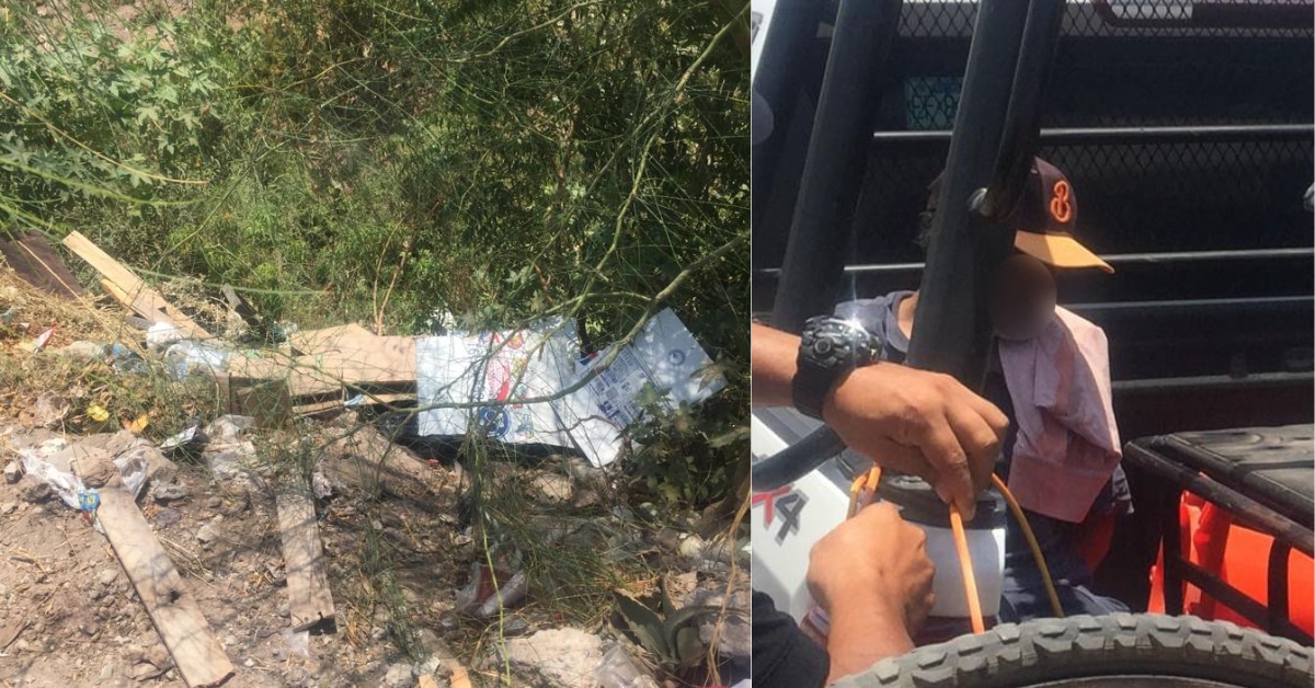 Detenido por arrojar basura al dren