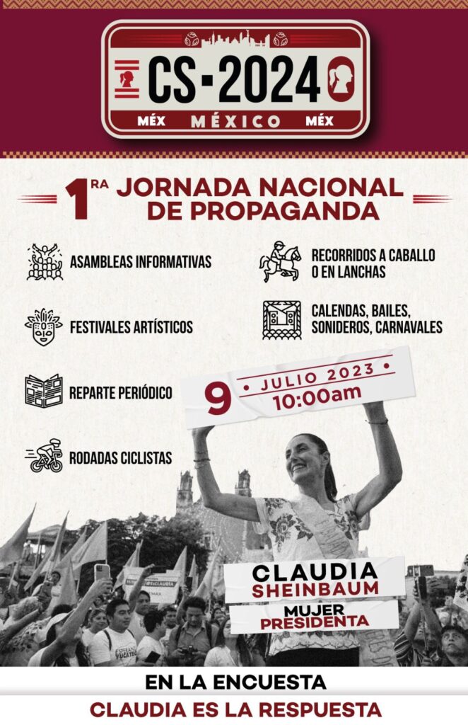 Publicidad sobre primera propaganda nacional de Claudia Sheinbaum Pardo