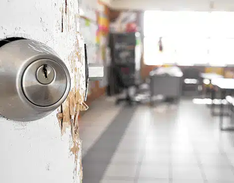 chapa de puerta escolar robada