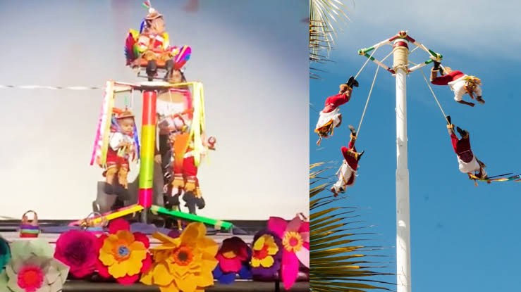 Se viralizan niños de kinder como Voladores de Papantla durante festival de fin de curso