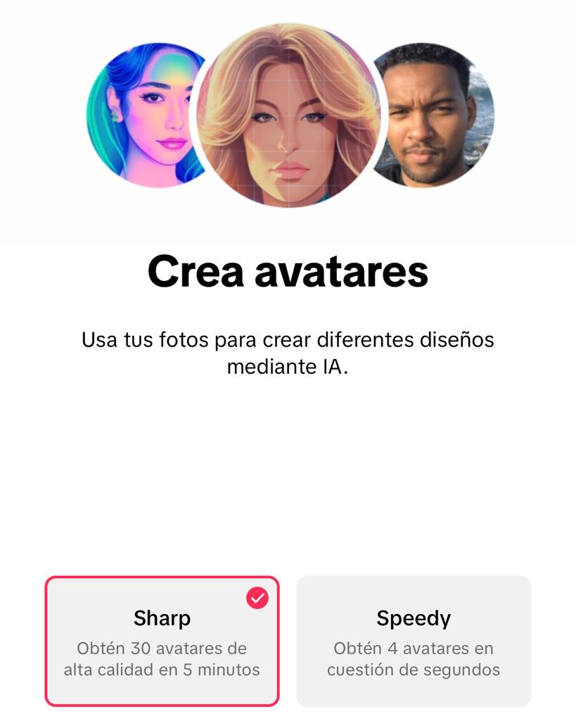 Configuración de Tik Tok para crear avatares con inteligencia artificial