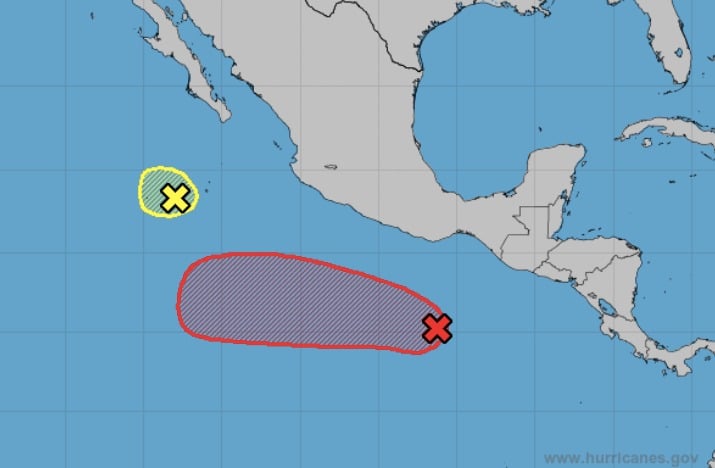 Gráfico de fenómeno meteorológico en el Pacífico