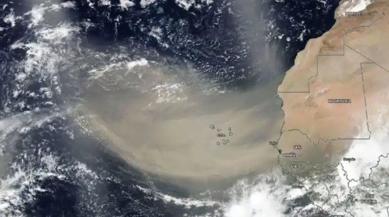 Mapa polvos del Sahara