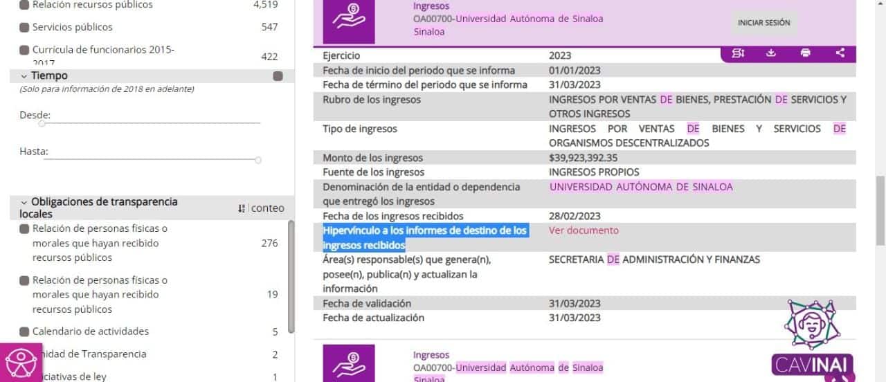 “Laberinto” de difícil acceso: Sitio de transparencia de la UAS, sin información clara de gastos y compras