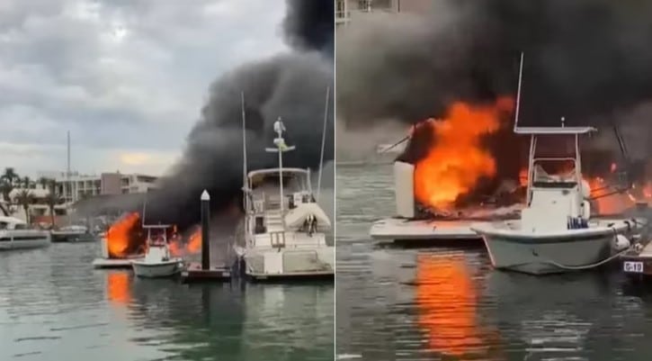 Se incendian yates en Baja California Sur