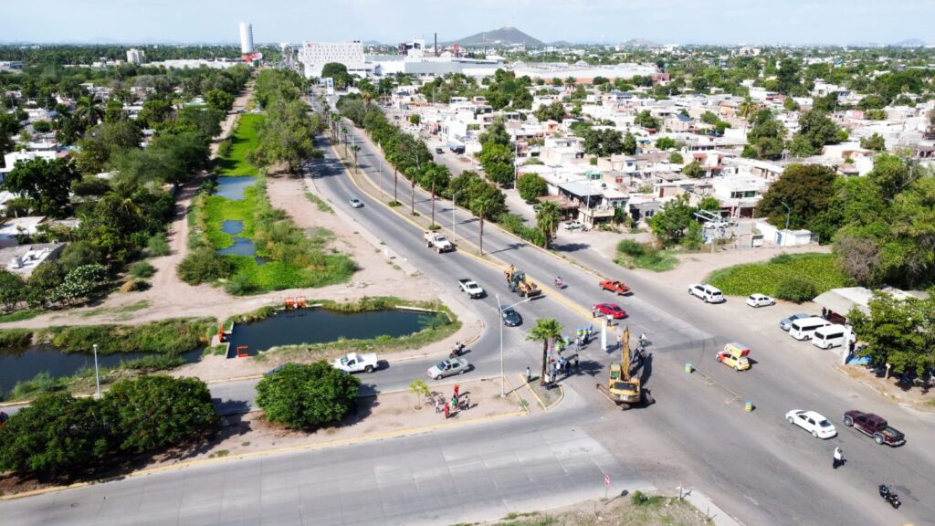 Vista aérea del Bulevar Rosales de Los Mochis