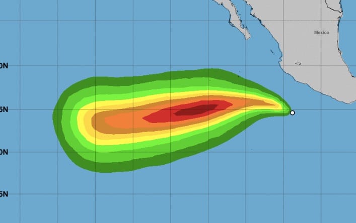 Pronóstico de la depresión tropical Cinco-E