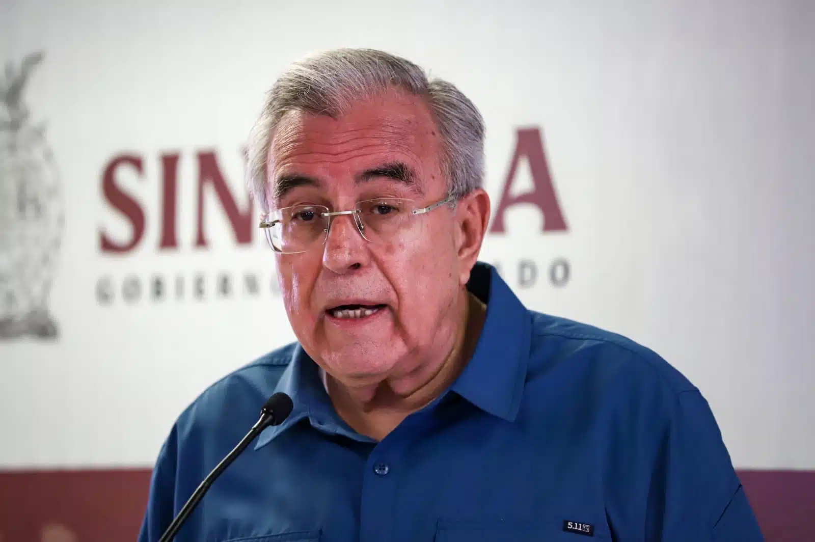 Rubén Rocha Moya durante la conferencia semanera del 3 de julio de 2023