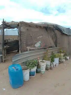 Familias desplazadas aguantan calor y viven en casas de lamina, en el fuerte.