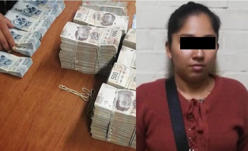 Atrapan a mujer que transportaba más de 5 mdp en el AICM