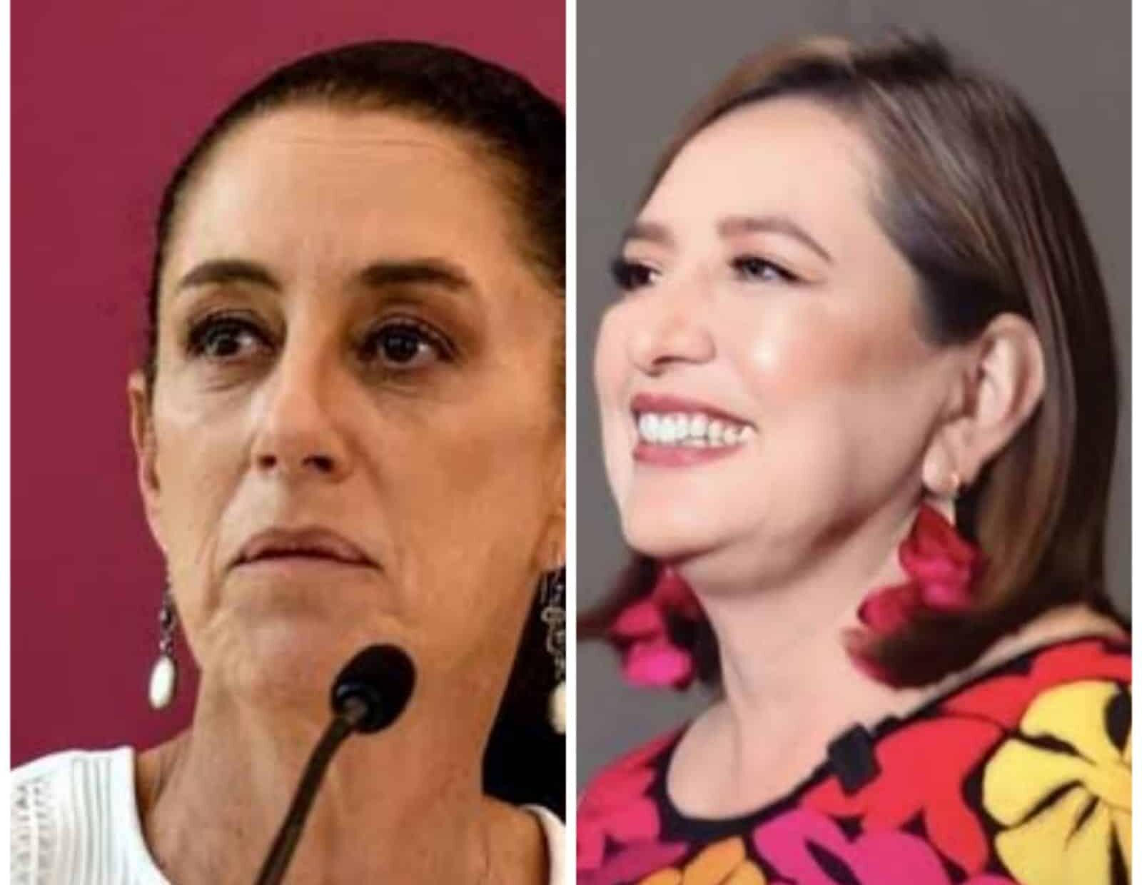 A la izquierda Claudia Sheinbaum y a la derecha Xóchitl Gálvez