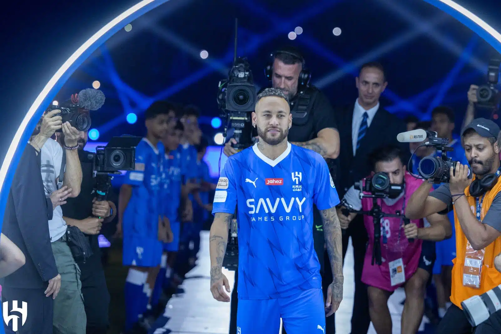 Neymar Jr en su presentación oficial con Al Hilal