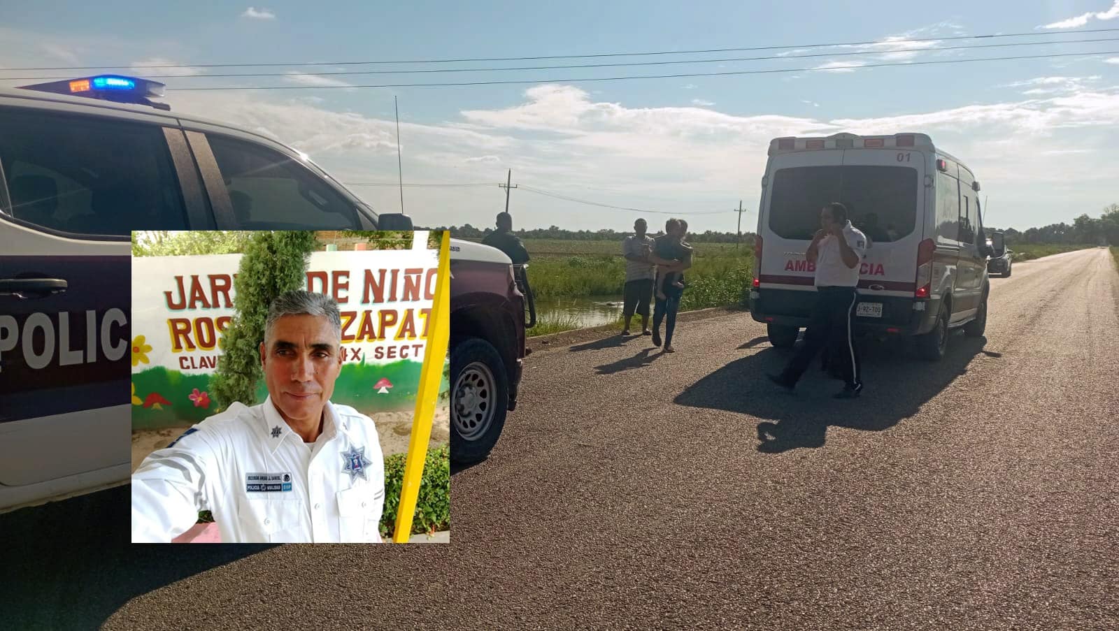 Fotografía de Daniel Escobar Arias. De fondo, el lugar donde ocurrió el accidente dentro del canal