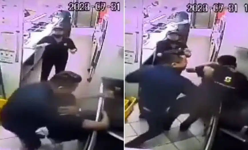 Hombre golpea a empleado de Subway en SLP