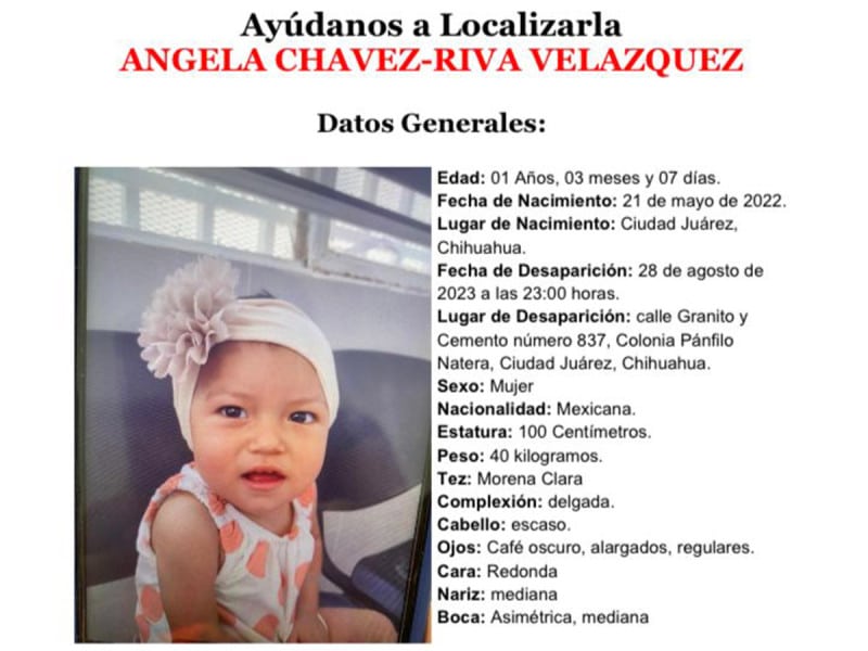 Alerta Amber por  Ángela Chávez-Riva Velázquez
