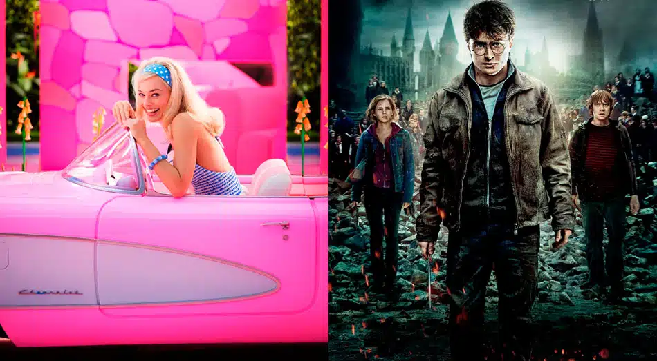 Promocionales de las películas Barbie y Harry Potter