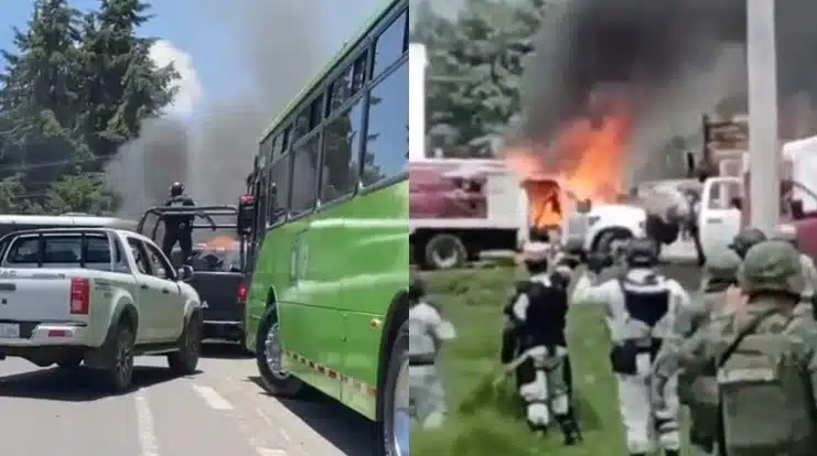 Bloqueos y quema de vehículos entre Morelos y CDMX