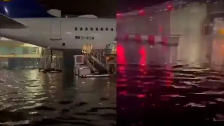 Cancelan más de 100 vuelos en Alemania tras fuertes lluvias; hay varios damnificados