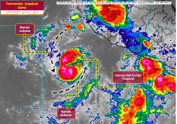 Ciclón Dora en el Pacífico mexicano