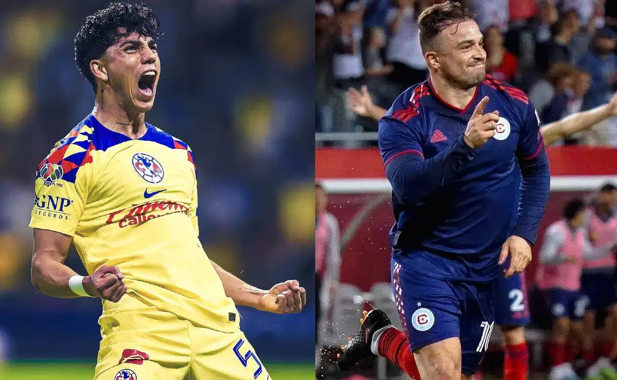 Miembros del Club América y Chicago Fire durante un partido