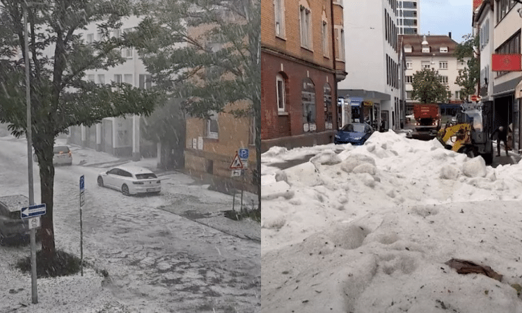 La ciudad de Reutlingen es azotada por fuere granizada