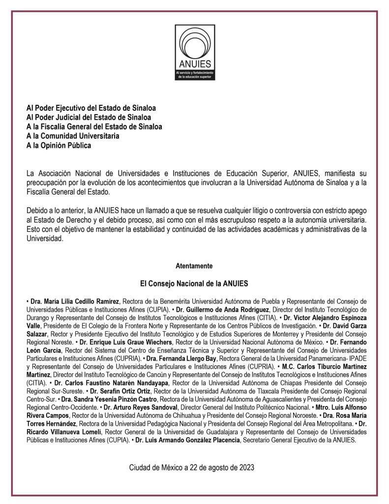 Documento sobre caso UAS de ANUIES
