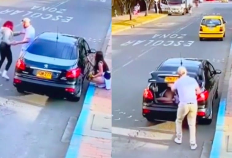 Hombre esconde a su amante en la cajuela mientras discute con novia