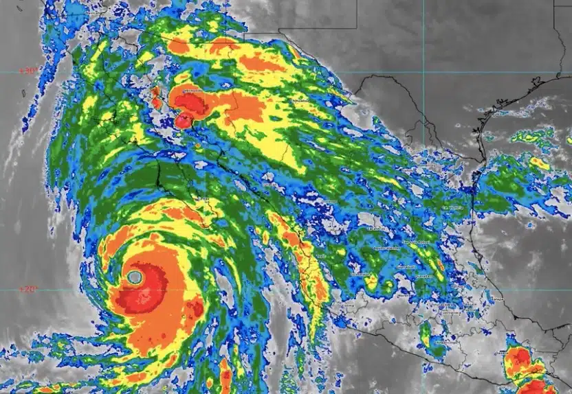 Imagen de satélite del huracán Hilary