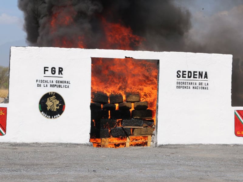 Destruyen 400 kilos de droga en Nuevo León