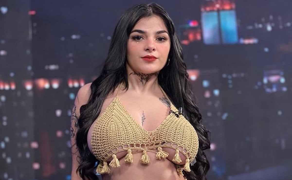 Karely Ruiz, modelo e influencer, durante un programa de televisión