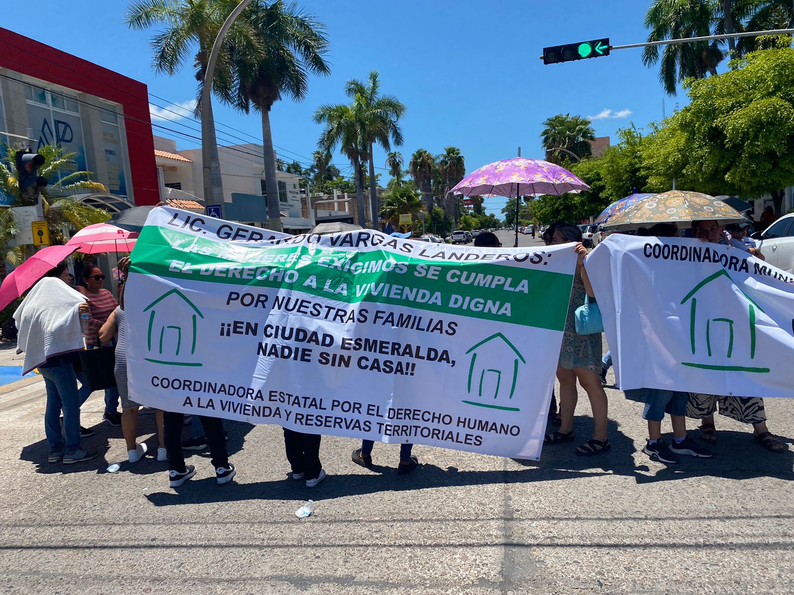 Manifestación pacifica en calles de Los Mochis