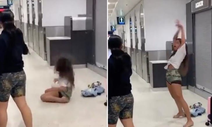 Mujer hace escándalo tras enterarse de la cancelación de su vuelo