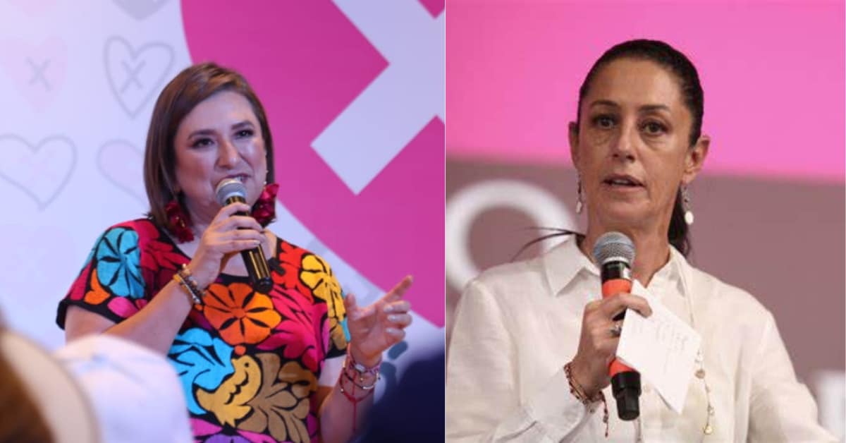 A la izquierda Xóchitl Gálvez y a la derecha Claudia Sheinbaum