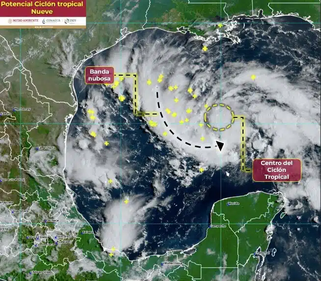 ¡Alerta! El potencial ciclón tropical Nueve se activa con trayectoria directa a México