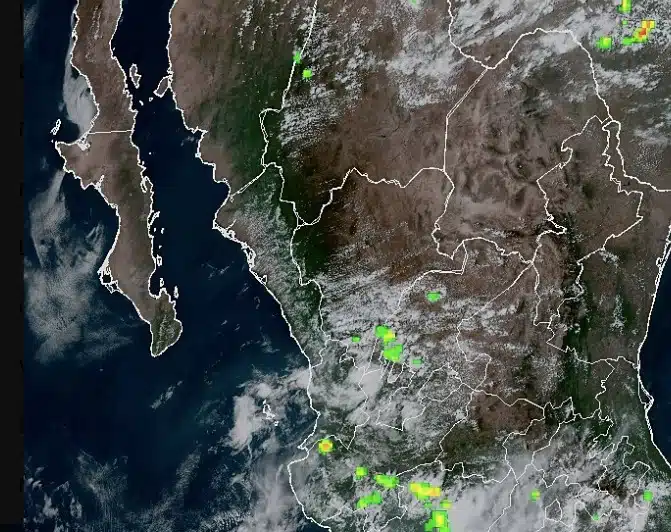 Mapa del pronóstico en Sinaloa