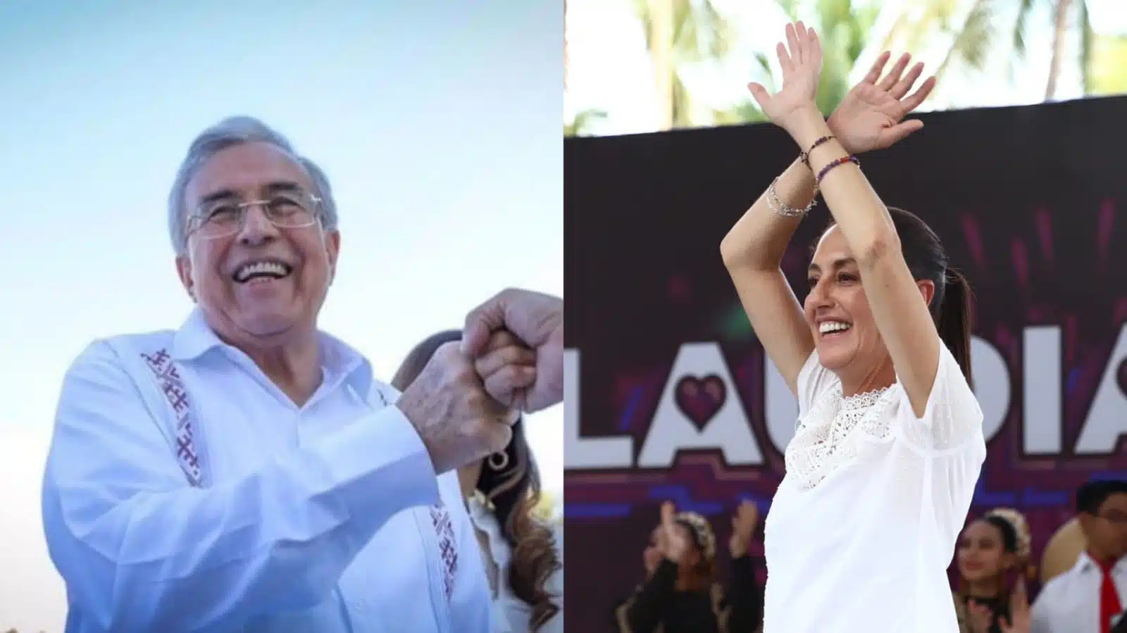 Rubén Rocha moya y Claudia Sheinbaum en Sinaloa